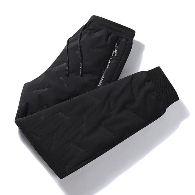 Men's Winter Fleece Zip-Pocket Joggers, Waterproof Thermal Sweatpants 7XL
