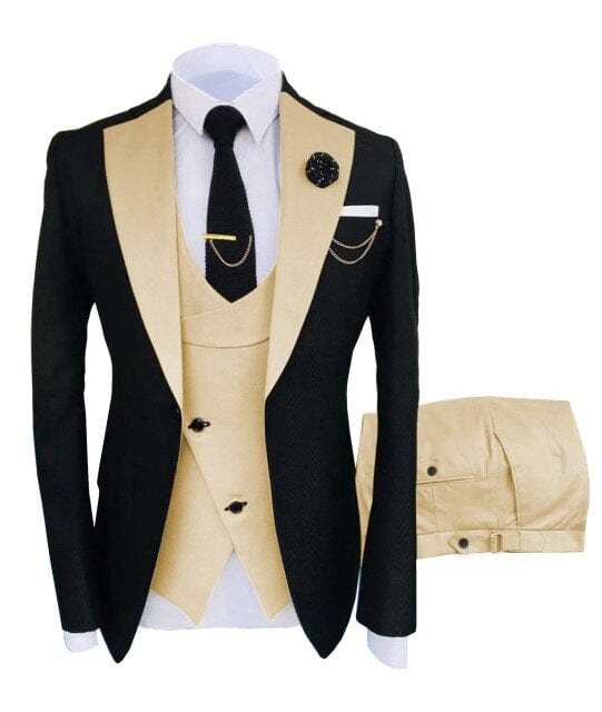 Men's Slim Fit 3-Piece Wedding Tuxedo Suit Blazer Vest Pants