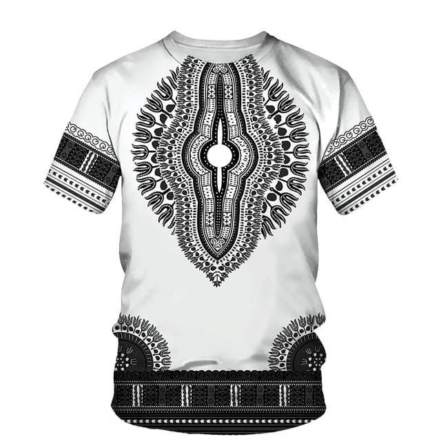 Unisex 3D African Print T-Shirt and Shorts Tracksuit Set, Summer
