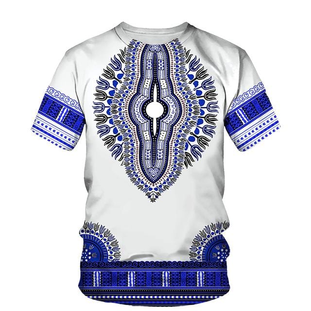 Unisex 3D African Print T-Shirt and Shorts Tracksuit Set, Summer