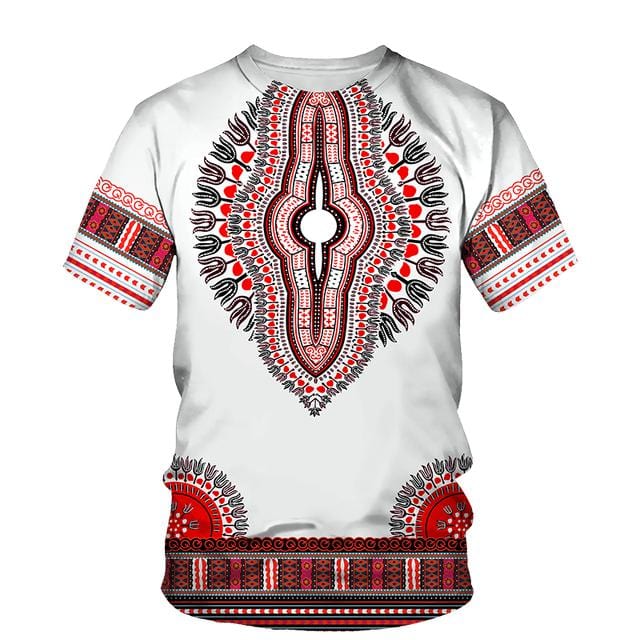 Unisex 3D African Print T-Shirt and Shorts Tracksuit Set, Summer