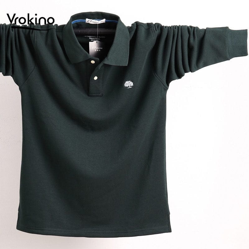 2020 new Men's POLO shirt, men's business casual, cotton, autumn, long sleeves, large size lapel POLO shirt, large size 5XL 6XL