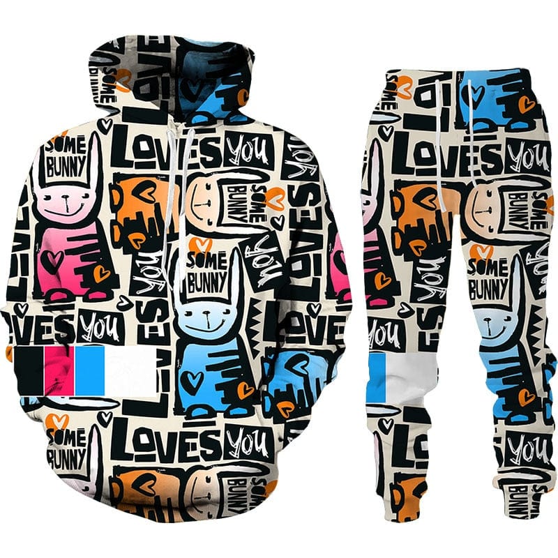 Unisex Long Sleeve Hoodie and Pants Two-Piece Tracksuit