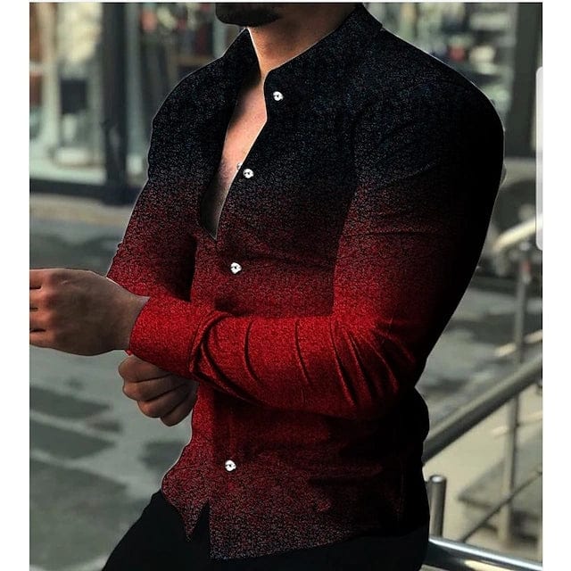 Luxus-Herrenhemd mit Umlegekragen und Knopfleiste, lässiges Designerhemd mit Streifenprint, langärmeliges Oberteil, Herrenbekleidung, Party-Cardigan