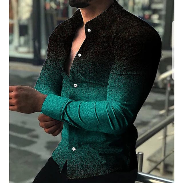 Luxus-Herrenhemd mit Umlegekragen und Knopfleiste, lässiges Designerhemd mit Streifenprint, langärmeliges Oberteil, Herrenbekleidung, Party-Cardigan