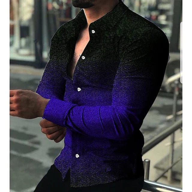 Luxus-Herrenhemd mit Umlegekragen und Knopfleiste, lässiges Designerhemd mit Streifenprint, langärmeliges Oberteil, Herrenbekleidung, Party-Cardigan