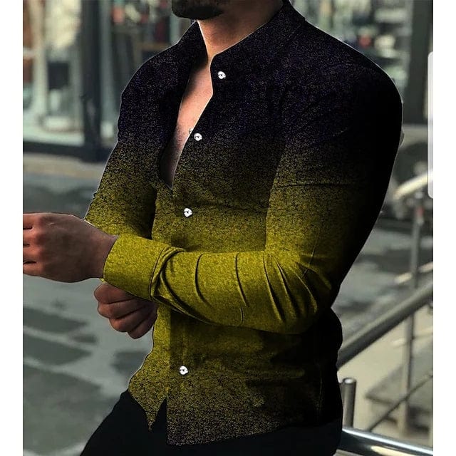 Luxus-Herrenhemd mit Umlegekragen und Knopfleiste, lässiges Designerhemd mit Streifenprint, langärmeliges Oberteil, Herrenbekleidung, Party-Cardigan