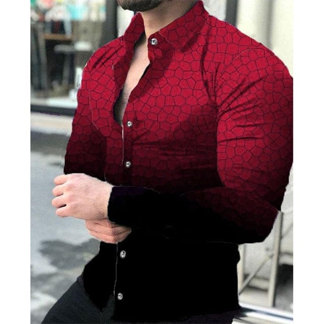 Luxus-Herrenhemd mit Umlegekragen und Knopfleiste, lässiges Designerhemd mit Streifenprint, langärmeliges Oberteil, Herrenbekleidung, Party-Cardigan