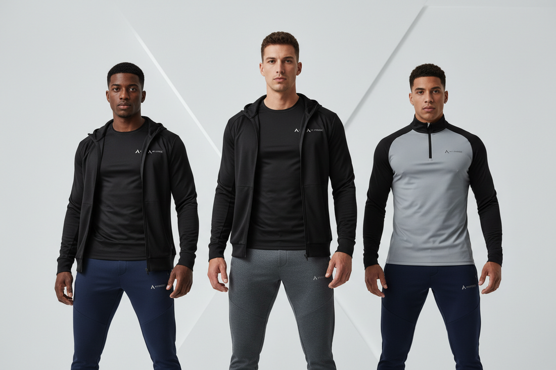 Men's tracksuit sportswear set styled for gym, casual and streetwear looks