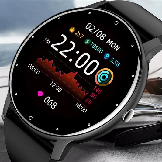 Men's smart watch waterproof fitness tracker black clean product photo