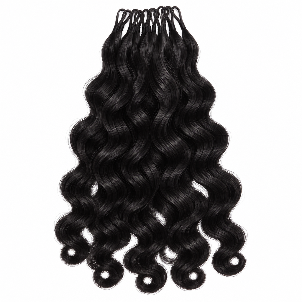 Body wave knotless crochet human hair bulk product