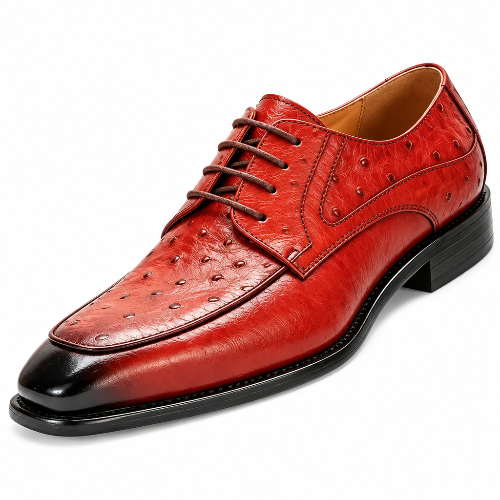 Ostrich leather formal shoe side view