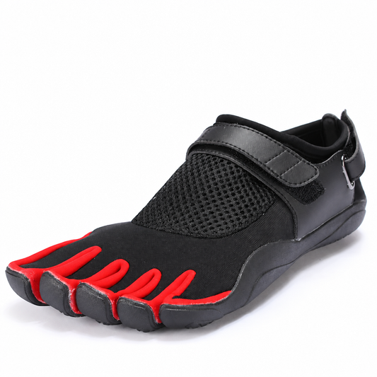 Men's five-finger shoes slip-resistant outdoor sneakers black red