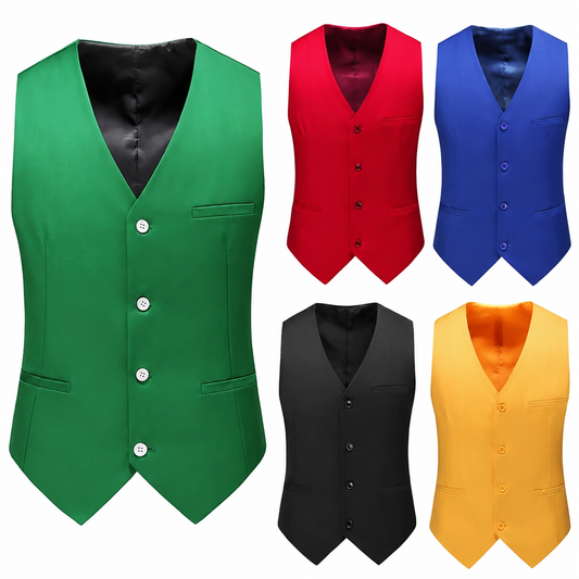Men's business casual suit vest formal wedding waistcoat multi color