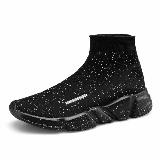 Men's high-cut casual ankle sport tennis running sneakers black