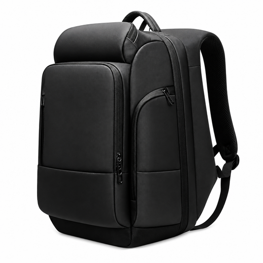 Men black waterproof laptop backpack USB charging