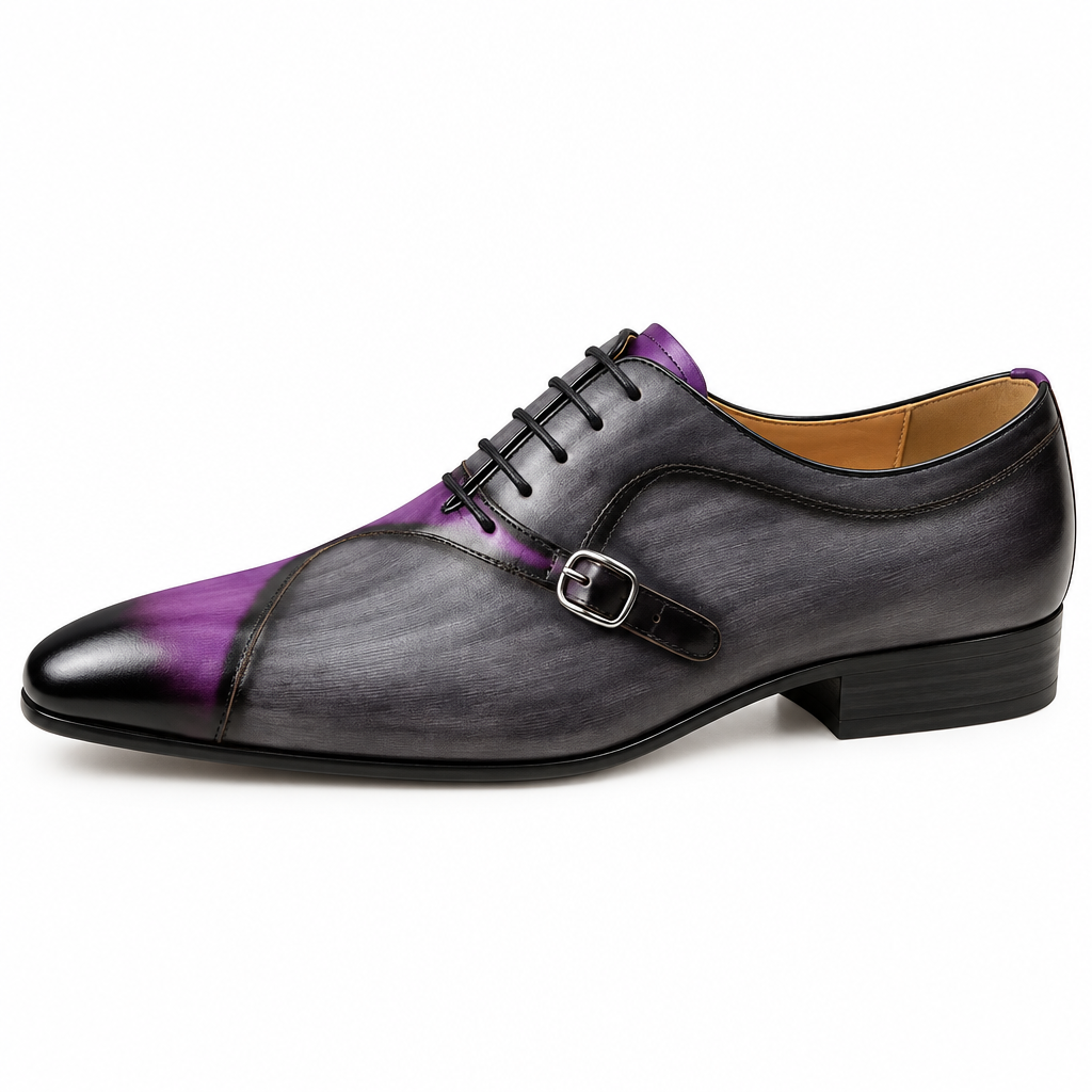 Oxford side buckle dress shoe side profile