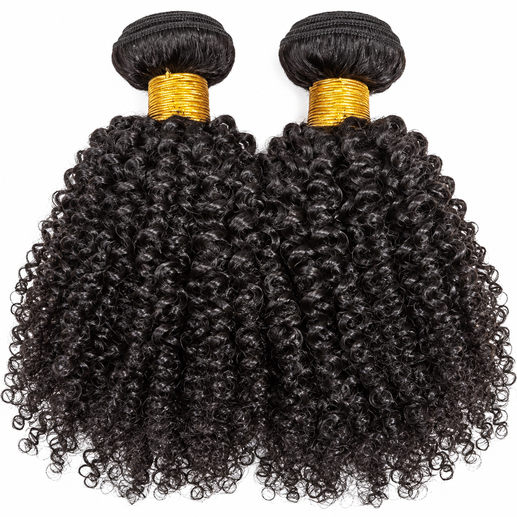Kinky curly hair bundles texture close-up