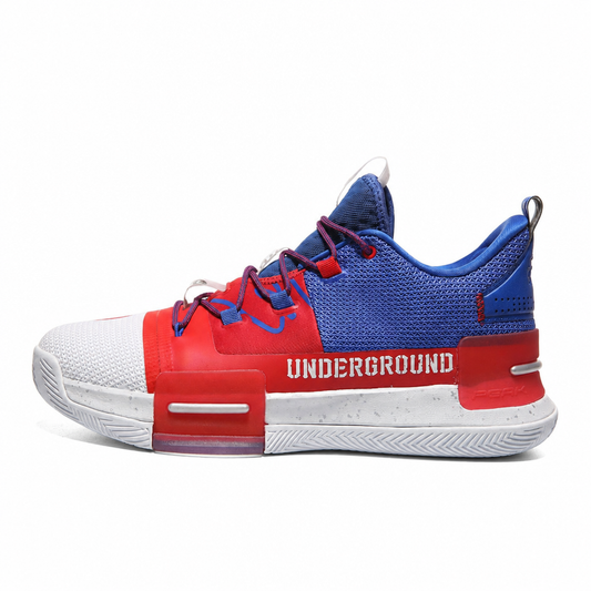 Men's adaptive cushion basketball sports sneakers red blue white