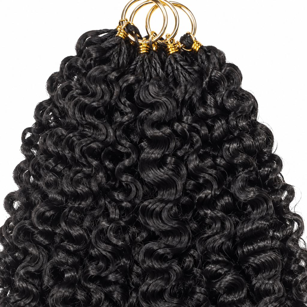 Burmese curly crochet hair curl and knot close-up