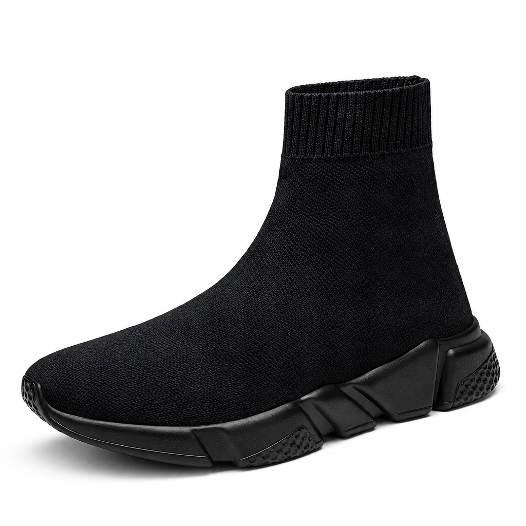 Men's black high-top thermal sock sneakers