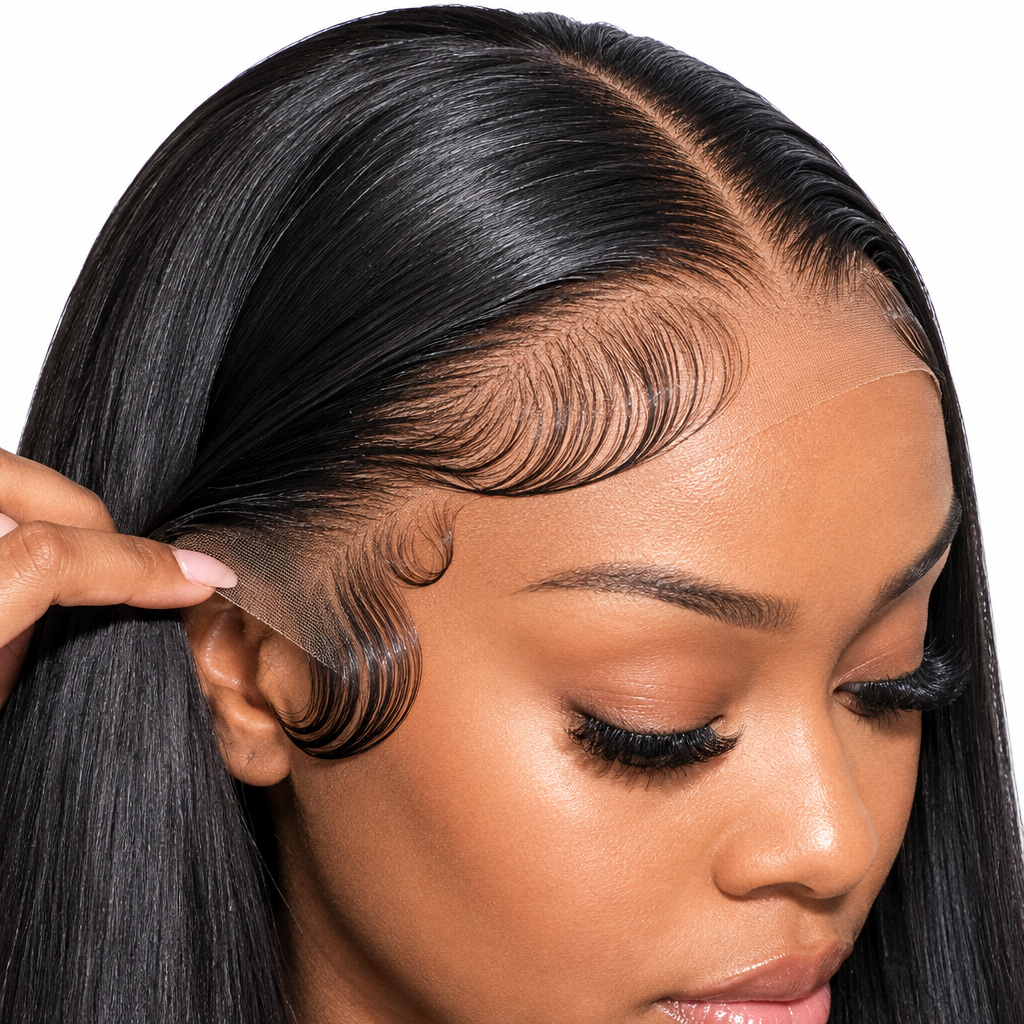 Bone straight 5x5 HD lace hairline close-up