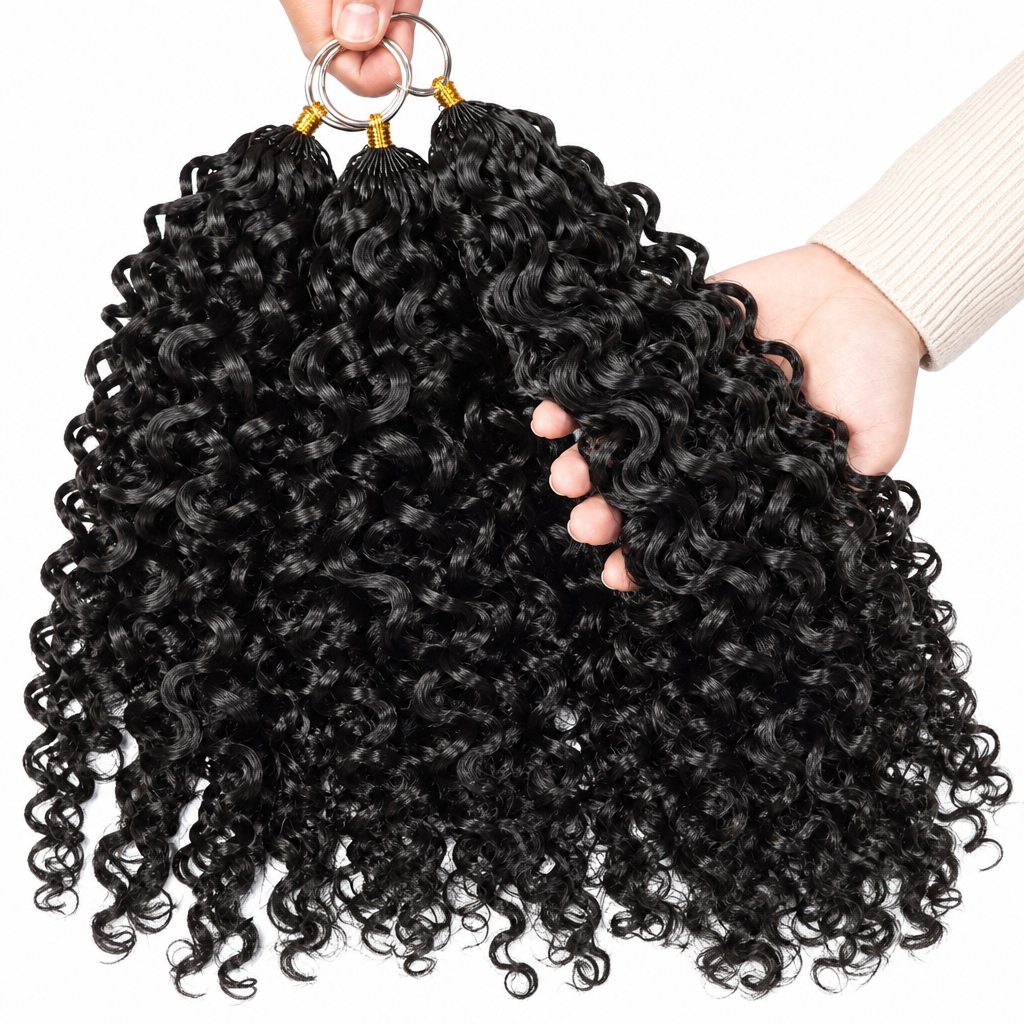 Burmese curly crochet human hair volume strands