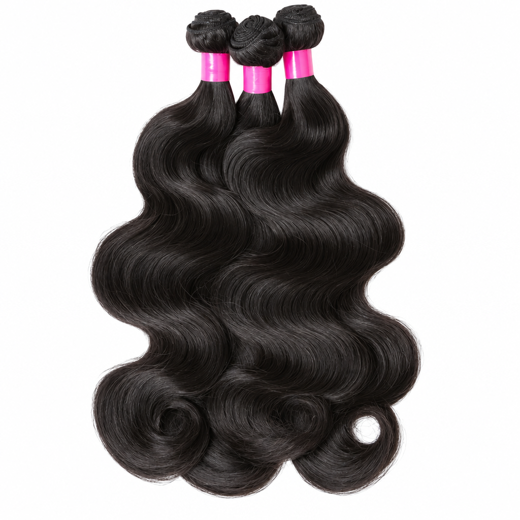 Brazilian body wave hair bundles hanging length
