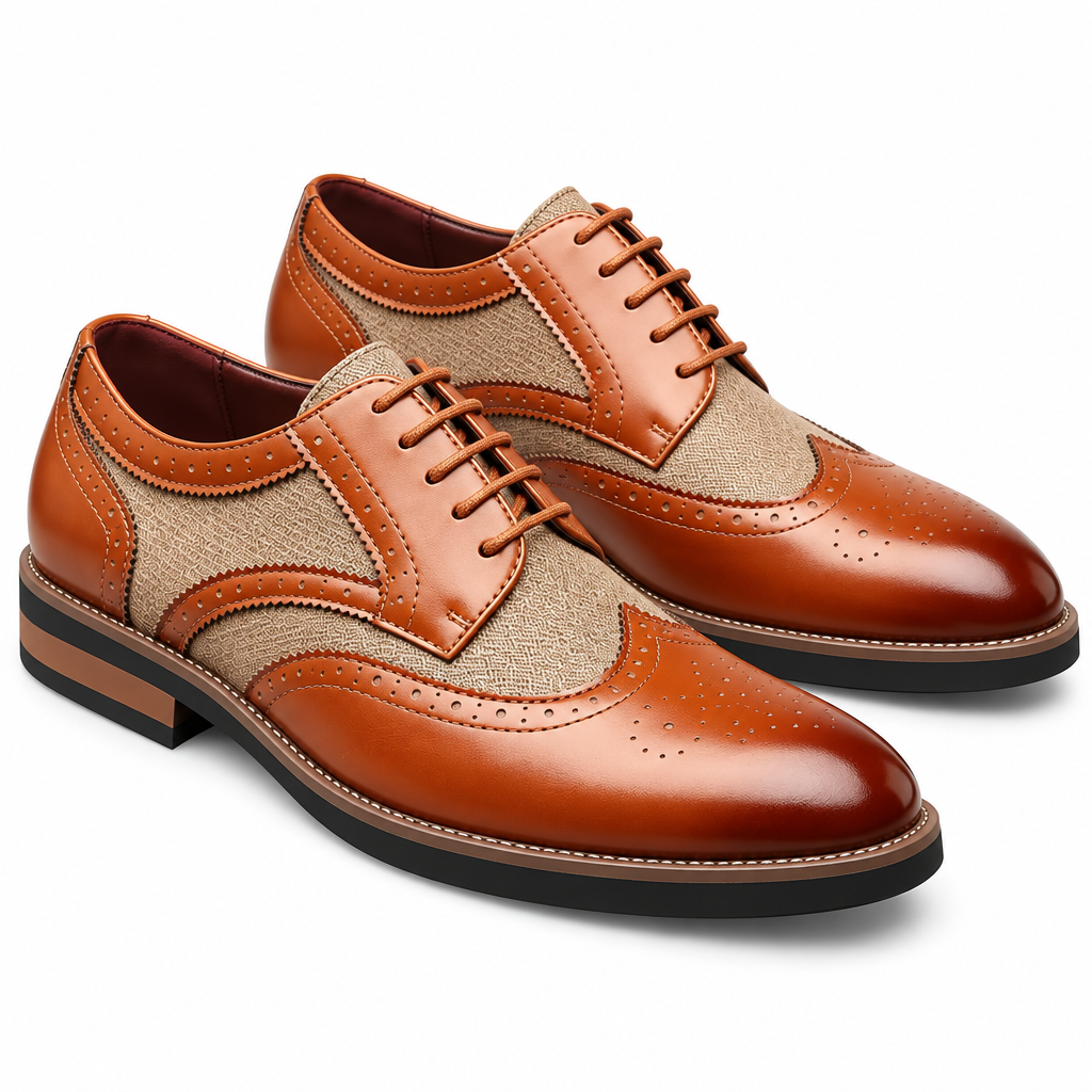 Gentleman formal round toe dress shoes pair