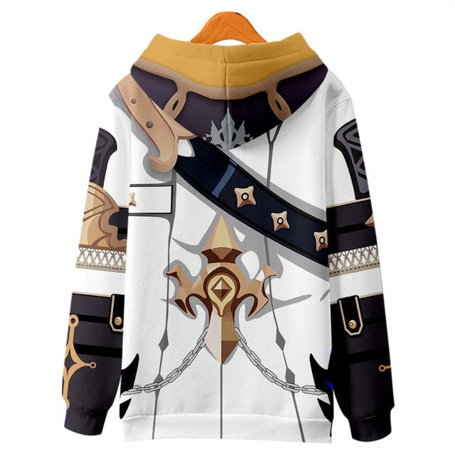 Unisex Genshin Impact Albedo 3D hoodie back clean product photo