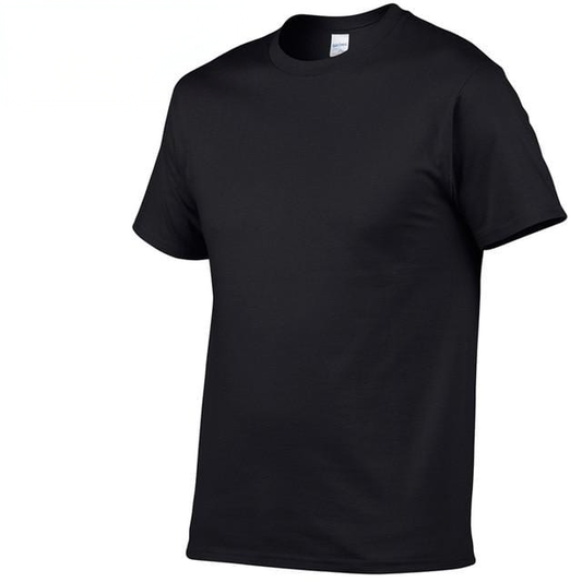 Men's solid color 100% cotton t-shirt black crew neck