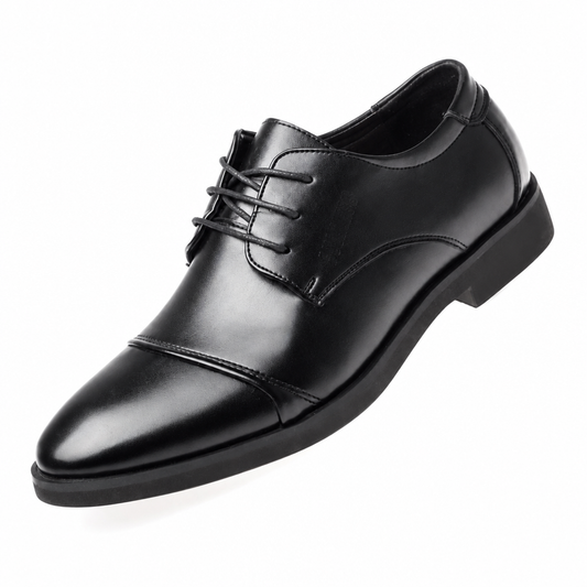Men's breathable leather oxfords business formal shoes black