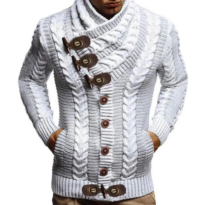 Autumn Winter Turtleneck Sweater Men  New Casual Solid Knitted Cardigan Men FullSleeve Slim Mens Oversized Sweaters Coat men