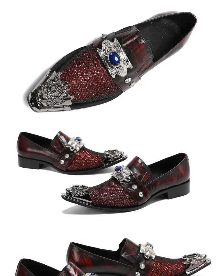 Sommer neue atmungsaktive Business Bankett Herrenschuhe Leder Herren Party Freizeitschuhe Modell personalisierte Show Hochzeitsschuhe