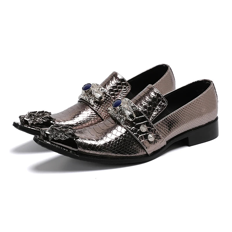 Summer New breathable business banquet men's shoes leather men's party casual shoes model personalized show wedding shoes
