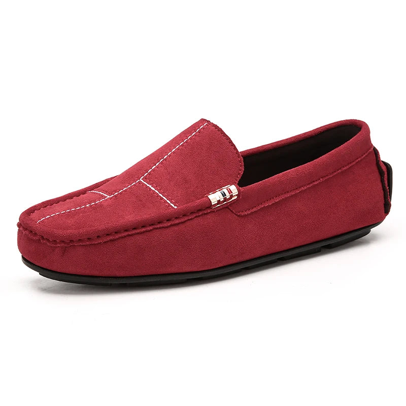 Men Casual Shoes 2020 Fashion Slip-On Moccasin Driving Shoes Soft Comfortable Breathable Flats Sneakers Black Gray Red Loafers