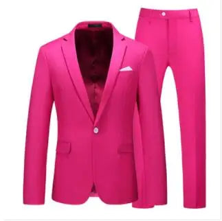 2026 Men's Red Suit 2-Piece Sets, Wedding Party Dress Coat and Pants Asian Size Terno Masculino Black White Blue Costume Homme
