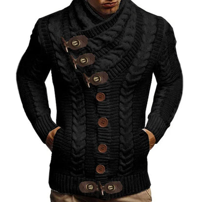 Autumn Winter Turtleneck Sweater Men  New Casual Solid Knitted Cardigan Men FullSleeve Slim Mens Oversized Sweaters Coat men