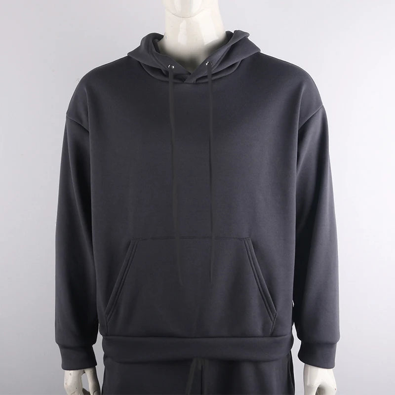 Neon Green Style Men's Fashion Tracksuit Solid 2 Pieces Long Sleeve Hoody+Loose Swearpants Casual Sportsuit Men  Newest OMSJ