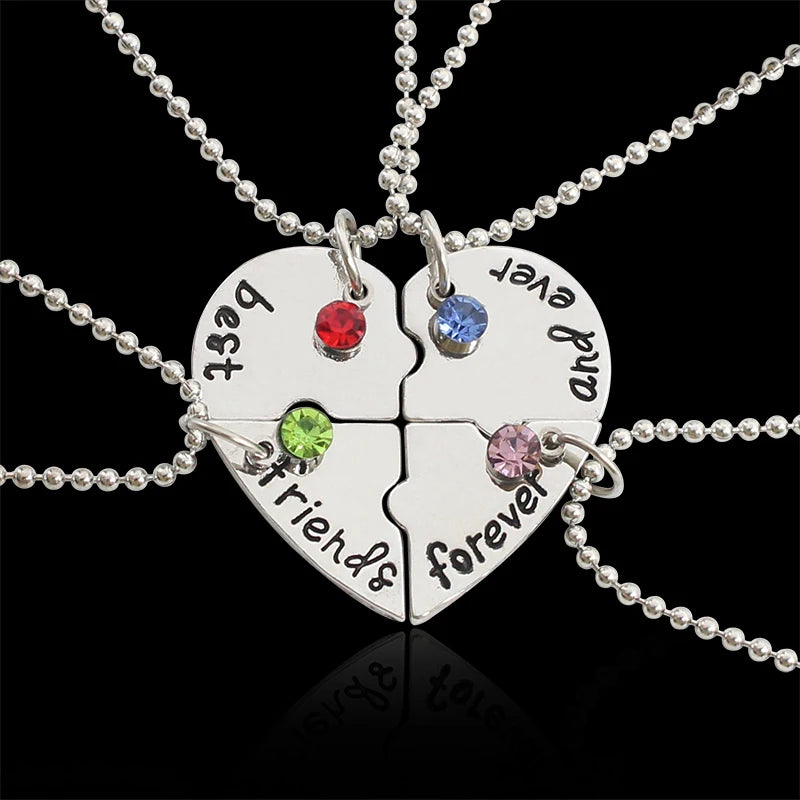 Best Friend 3/4 Piece Set Necklace BFF Necklace Female Love Friendship Pendant Choker Fashion  Men And Women Jewelry Gift 2025