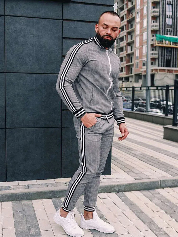 2023 New Men's Autumn Gentlemen Tracksuit Set Jackets Sets Tracksuit Men Sportswear Male Suit Pullover Two Piece Set Casual Sets