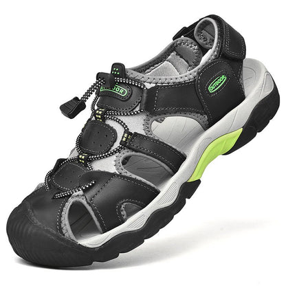 Summer Men's Sandals Leather Sandals Men Beach Shoes Rome Designer Men's Sandals Outdoor Men's Wading Shoes Soft Bottom Sandalia