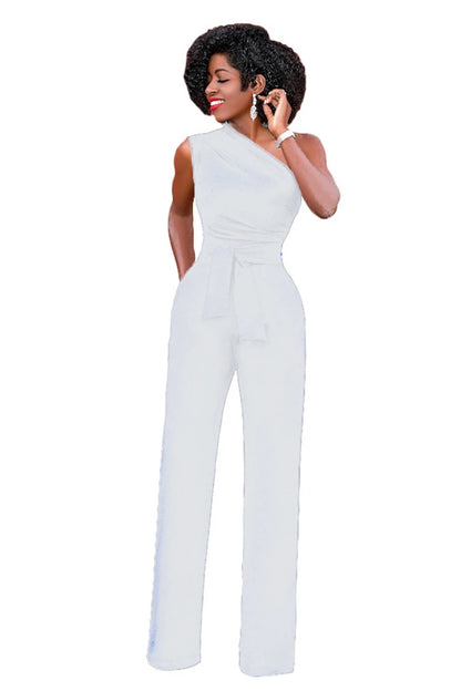 New  Women Off Shoulder Casual Jumpsuits Wide Leg Pants Summer Elegant Rompers Womens Jumpsuit Party Overalls Female