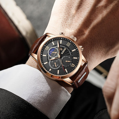 New Mens Watches LIGE Top Brand Luxury Leather Casual Quartz Watch Men's Sport Waterproof Clock Watch Relogio Masculino+Box