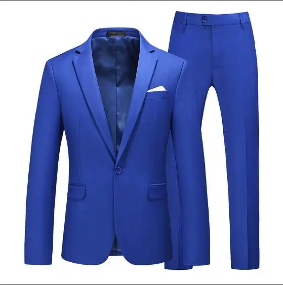 2026 Men's Red Suit 2-Piece Sets, Wedding Party Dress Coat and Pants Asian Size Terno Masculino Black White Blue Costume Homme