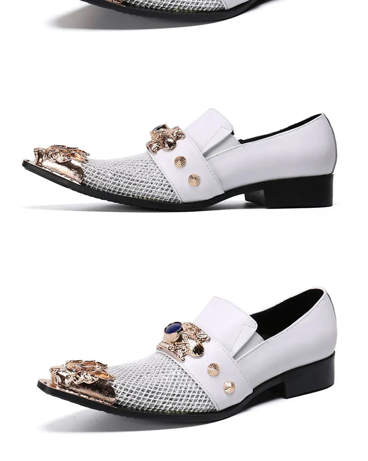 Sommer neue atmungsaktive Business Bankett Herrenschuhe Leder Herren Party Freizeitschuhe Modell personalisierte Show Hochzeitsschuhe