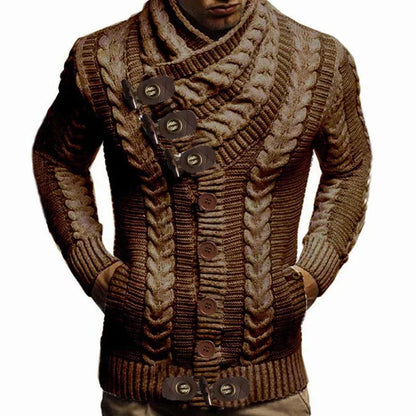 Autumn Winter Turtleneck Sweater Men  New Casual Solid Knitted Cardigan Men FullSleeve Slim Mens Oversized Sweaters Coat men