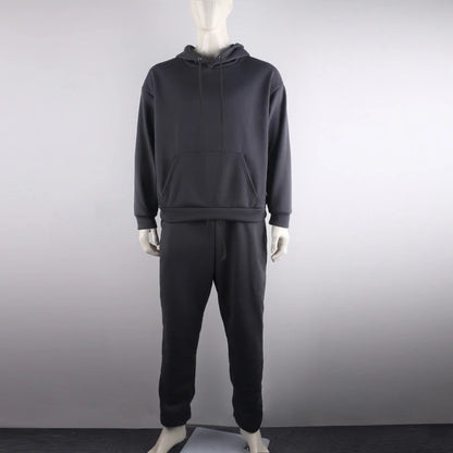 Neon Green Style Men's Fashion Tracksuit Solid 2 Pieces Long Sleeve Hoody+Loose Swearpants Casual Sportsuit Men  Newest OMSJ
