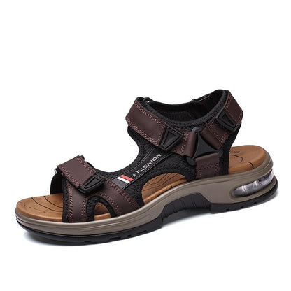 Brand Summer Men's Sandals Genuine Leather Men Slippers Gladiator Men Beach Sandals Soft Comfortable Outdoors Wading Shoes 38-48