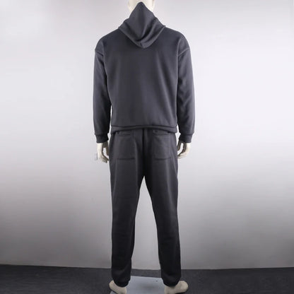 Neon Green Style Men's Fashion Tracksuit Solid 2 Pieces Long Sleeve Hoody+Loose Swearpants Casual Sportsuit Men  Newest OMSJ